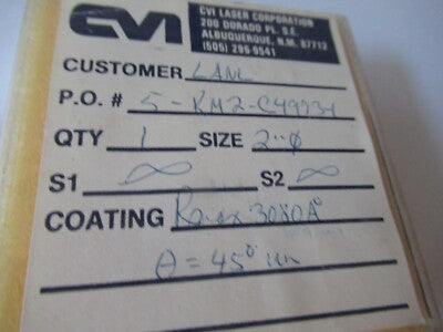 CVI OPTICAL LENS FLAT LASER OPTICS AS PICTURED &19-B-26