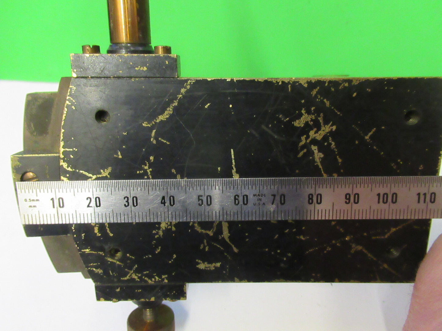 Antique Brass Stage Holder Unknown Rare Collimator Part