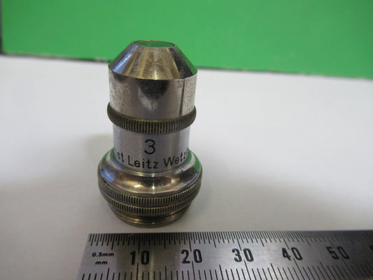 Antique Brass Ernst Leitz "3" Objective Microscope