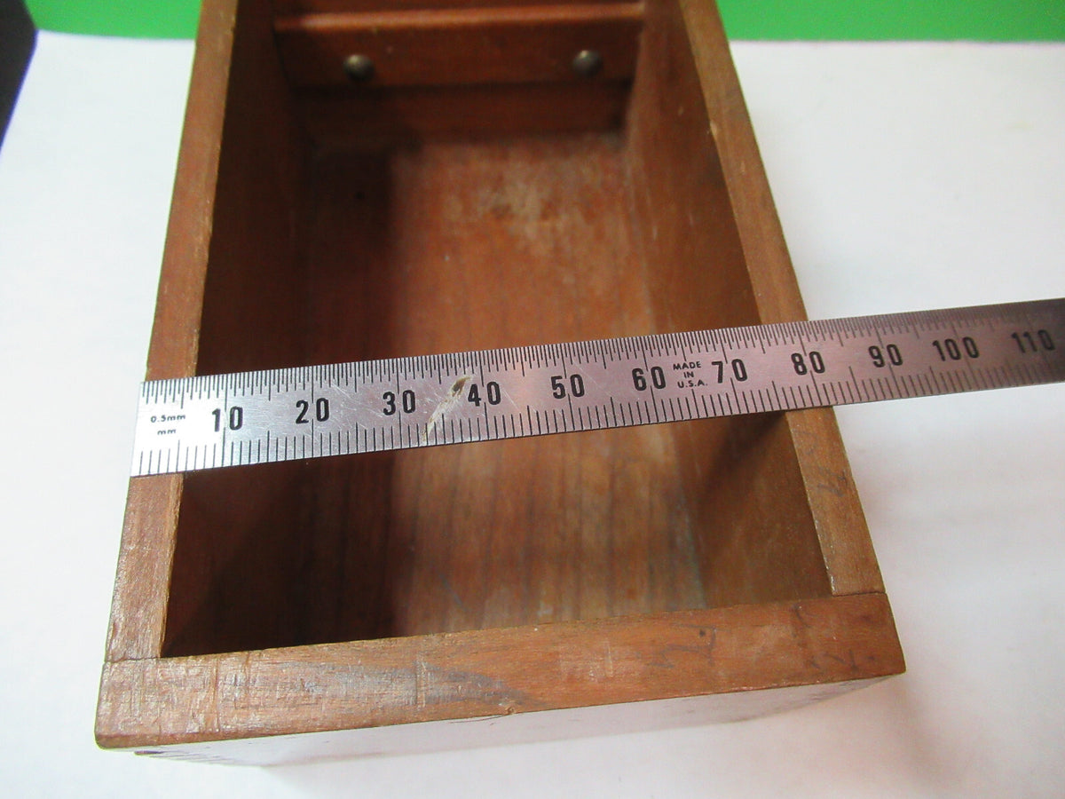 ANTIQUE BAUSCH LOMB MINI WOOD BOX DRAWER MICROSCOPE PART AS PICTURED  X2-A-86