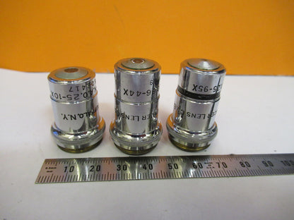 LOT AO AMERICAN SPENCER OBJECTIVES OPTICS MICROSCOPE PART AS PICTURED S4-B-35