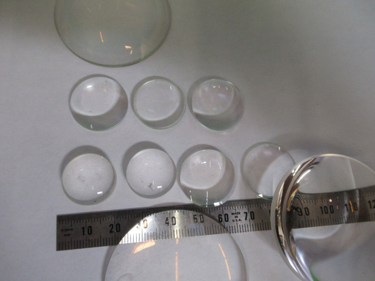 OPTICAL MICROSCOPE LOT LENSES CONVEX CONCAVE OPTICS AS PICTURED T5-A-82