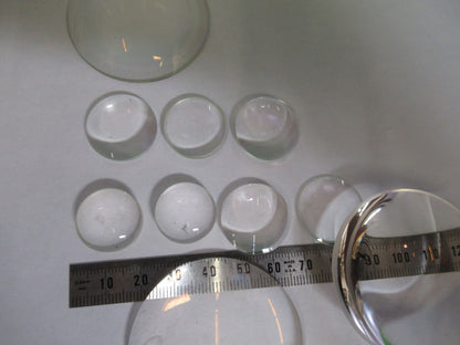 OPTICAL MICROSCOPE LOT LENSES CONVEX CONCAVE OPTICS AS PICTURED T5-A-82