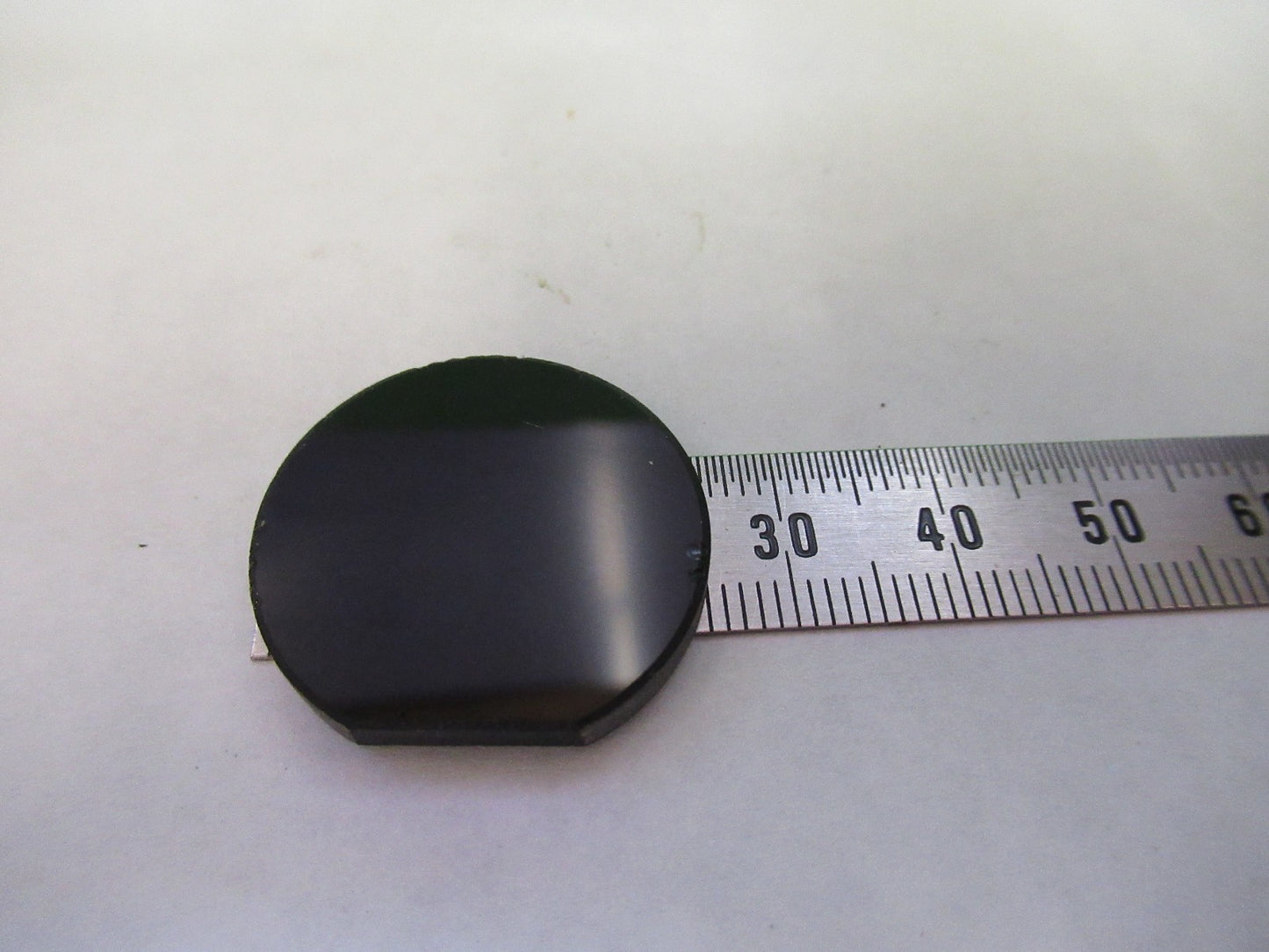 OPTICAL GLASS CIRCULAR VERY DARK RED FILTER OPTICS AS PICTURED T3-C-09