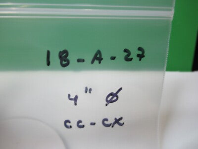 OPTICAL LENS BK7 CONCAVE CONVEX 4" DIAMETER LASER OPTICS AS PICTURED &18-A-27