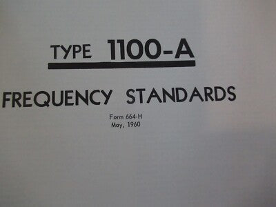 Collectable Rare General Radio Gr 1100-A Frequency Standard Manual ii 1960 Bibli