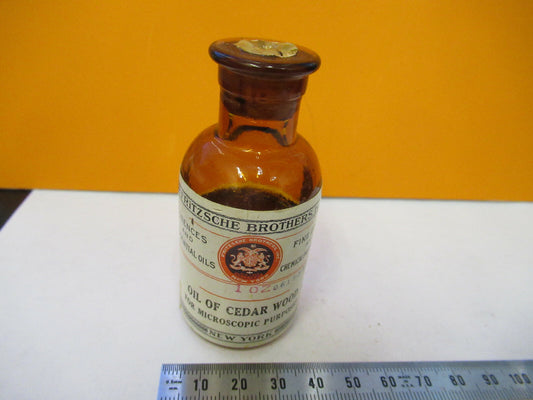 Antique Flask Fritzche Cedar Oil Container Microscope Part