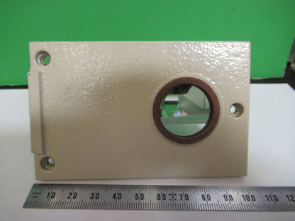 OPTICAL GLASS PRISM MOUNTED [chipped] MICROSCOPE OPTICS PART AS PICTURED 98-A-01