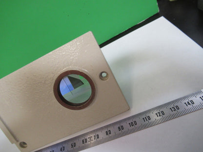 OPTICAL GLASS PRISM MOUNTED [chipped] MICROSCOPE OPTICS PART AS PICTURED 98-A-01