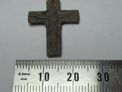 Antique Religious Brass Bronze Cross Very Old from Europe