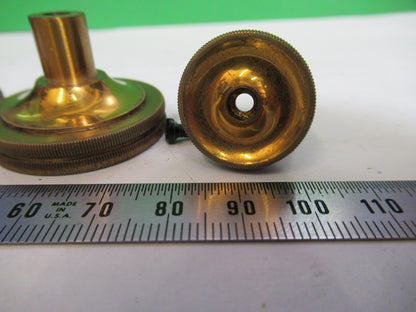 ANTIQUE SPENCER AO SET OF BRASS KNOBS MICROSCOPE PART AS PICTURED T5-A-67