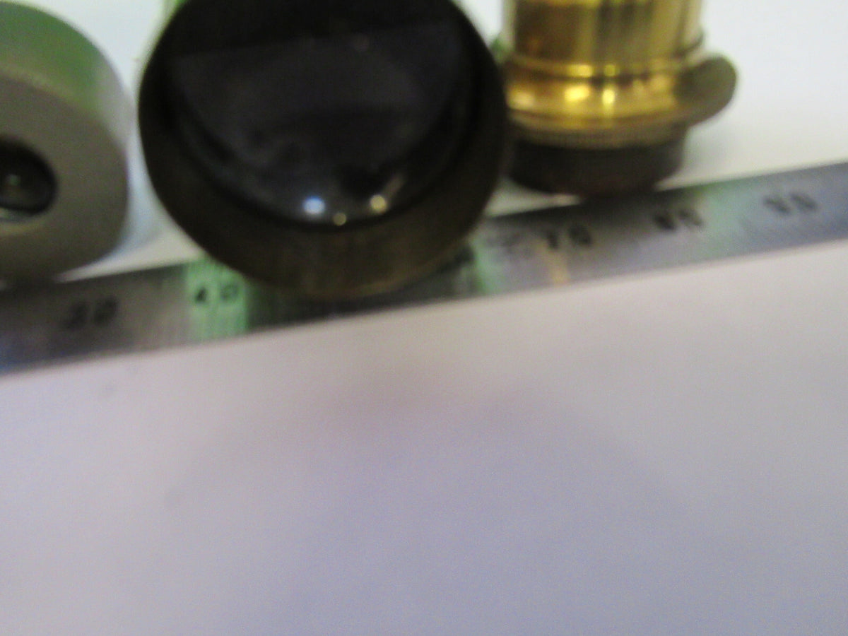 Antique Brass Henry Crouch UK Lot Lens Mounted Microscope Part AS Pic