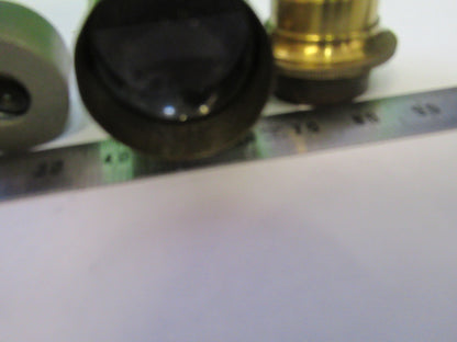 Antique Brass Henry Crouch UK Lot Lens Mounted Microscope Part AS Pic
