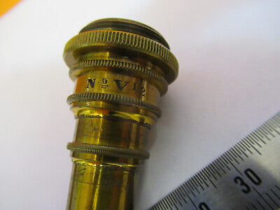 ANTIQUE BRASS SEIBERT "V" LENS OBJECTIVE MICROSCOPE PART AS PICTURED P9-A-54