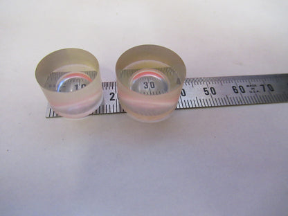 LOT 2ea OPTICAL GLASS LENS PLANO CONCAVE PL-CC OPTICS X3-B-61
