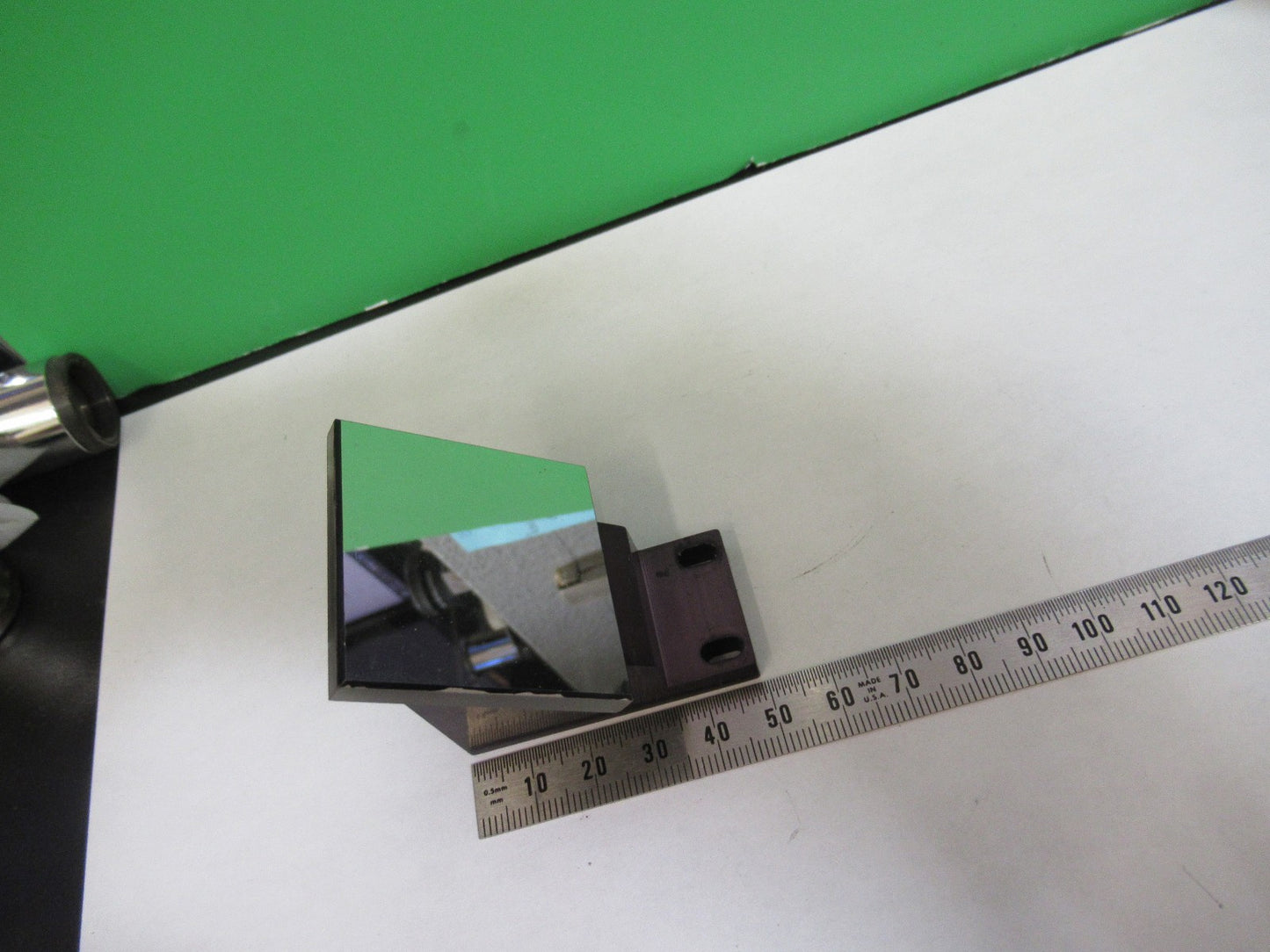 OLYMPUS JAPAN MOUNTED GLASS FLAT MIRROR MICROSCOPE PART AS PICTURED T4-A-27