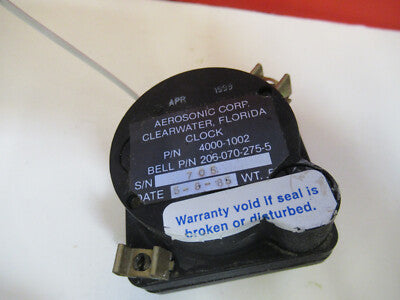 BELL 206 INDICATOR CLOCK AIRCRAFT 206-070-275-5 PART AS PICTURED &C1-A-10