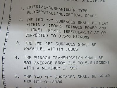 OPTISCHER GERMANIUM-LINSENFILTER BESCHICHTETE LASEROPTIKEN BIN#43-30