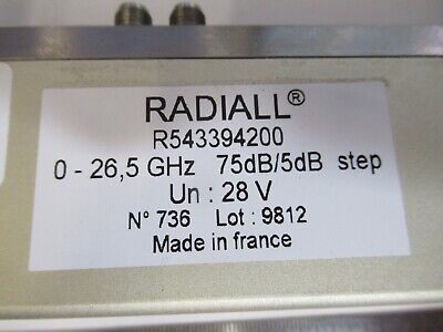 RADIALL FRANCE 26.5 GHz STEP ATTENUATOR R543394200 EMI TEST AS PICTURED &B9-A-02