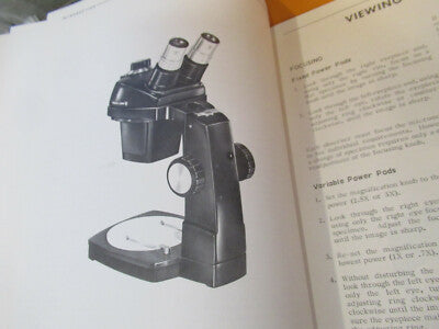 LOT BOOKLET ANTIQUE  BAUSCH LOMB MICROSCOPE PART AS PICTURED W3-B-55