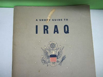 US NAVY BOOKLET IRAQ INFORMATION 1943 COLLECTABLE AS IS BIN#25-14-12