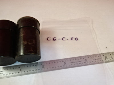 LOT 2 EA EMPTY MICROSCOPE OBJECTIVE CONTAINER BAUSCH LOMB ZEISS AS IS B#C6-C-20