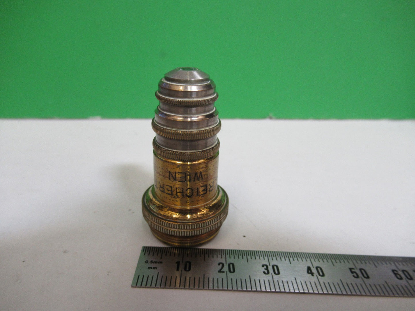 ANTIQUE BRASS REICHERT AUSTRIA OBJECTIVE MICROSCOPE PART AS PICTURED T6-A-38