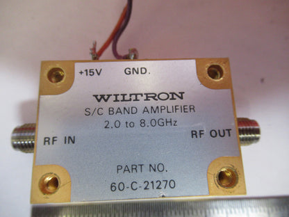 AMPLIFIER 60-C-21270 MICROWAVE RF FREQUENCY 8 GHz  WILTRON  AS PICTURED T7-A-45