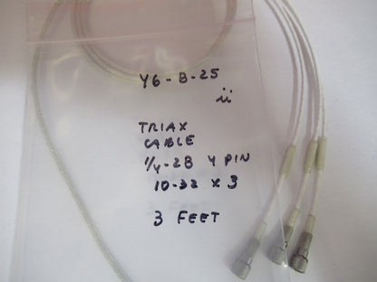 Cable 3 ft Triaxial 1/4-28 4 Pin 10-32's for Accelerometer