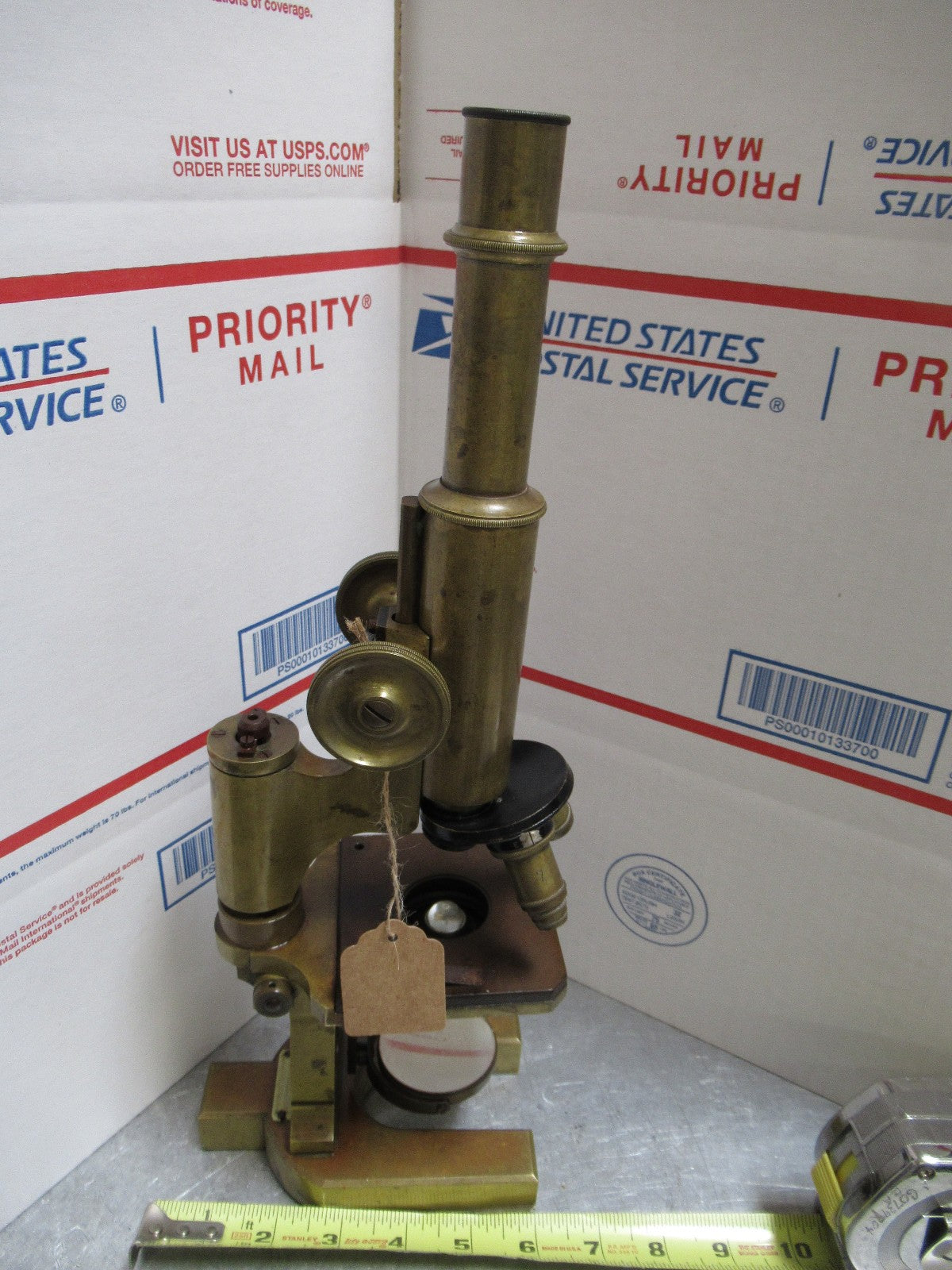 FOR PARTS OR REPAIR ANTIQUE GERMAN  MICROSCOPE PAUL WAECHTER circa 1850 LOB