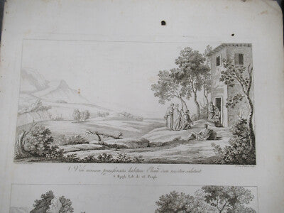 ANTIQUE ETCHING ITALIA ROME CIRCA 1810 GASPARD DUGHET PIETRO PARBONI AS PIC xii