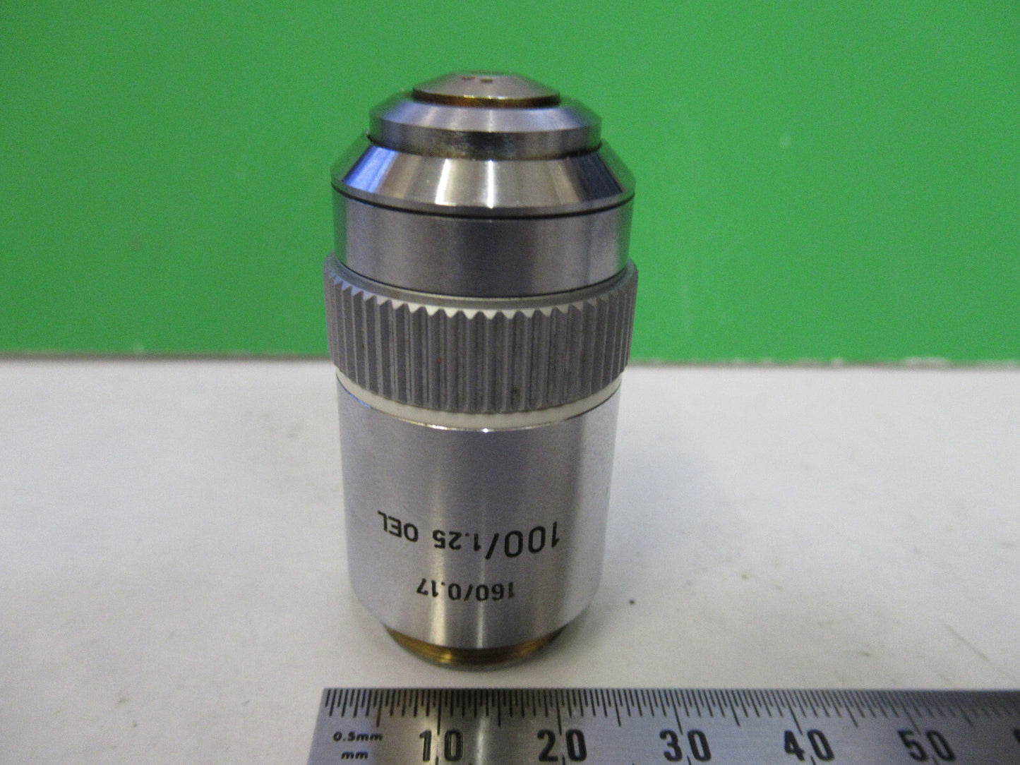 LEITZ wetzlar GERMANY OBJECTIVE MICROSCOPE PART 100X  /160 AS PICTURED X2-A-37