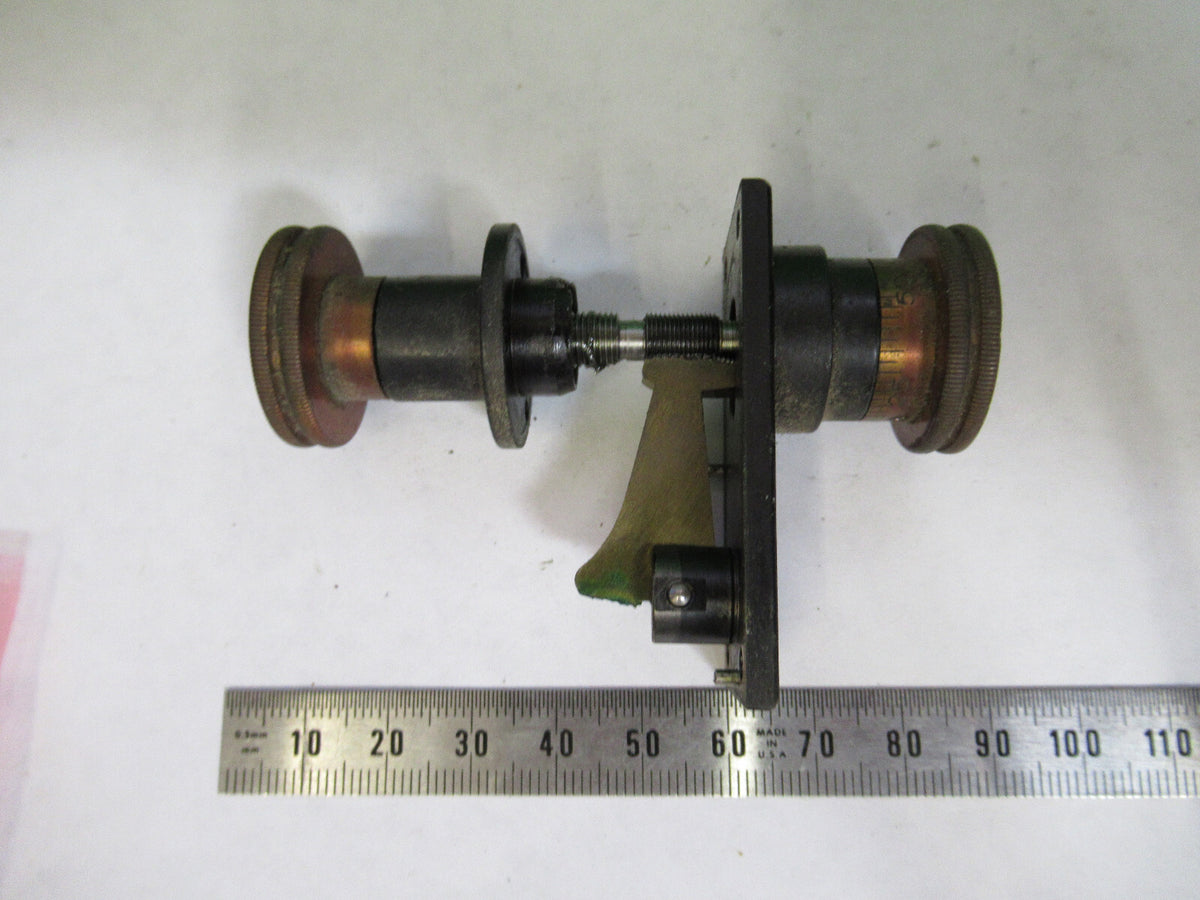 ANTIQUE BAUSCH LOMB MICRO STAGE KNOBS BRASS MICROSCOPE PART AS PICTURED S7-A-07