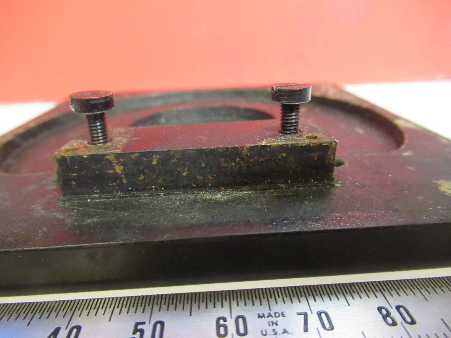 ANTIQUE LEITZ GERMANY STAGE TABLE MICROSCOPE PART AS PICTURED V7-A-24