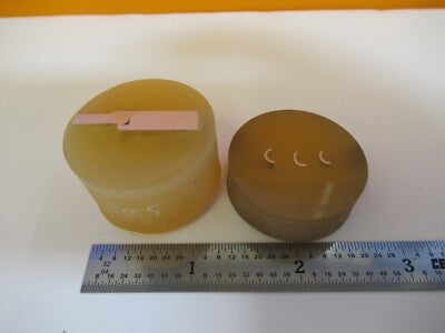 Lot 2 ea METALLOGRAPHIC METAL CROSS SECTION SPECIMEN MICROSCOPY SAMPLE &A7-A-28