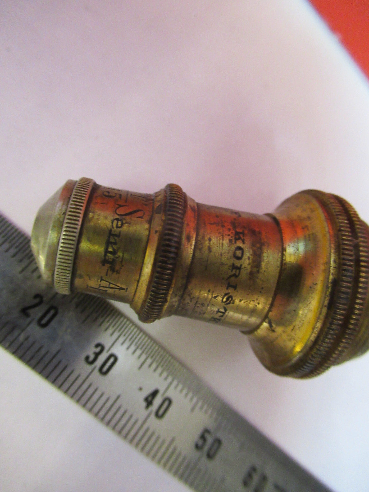 Antique Brass Koristka Italy Objective 8 Microscope Part