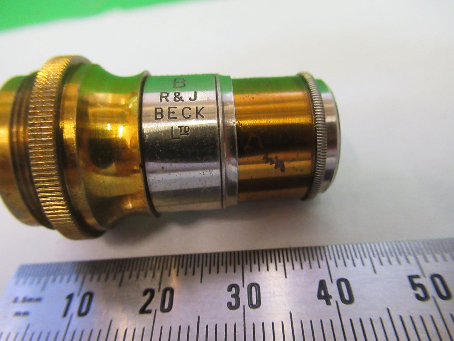 ANTIQUE BRASS OBJECTIVE LENS BECK UK LONDON MICROSCOPE PART AS PICTURED Y3-B-06