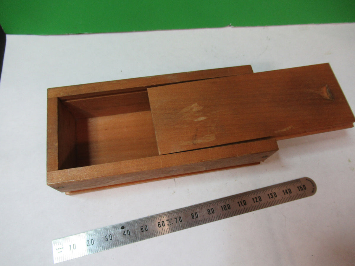 ANTIQUE BAUSCH LOMB MINI WOOD BOX MICROSCOPE PART AS PICTURED  X2-A-85