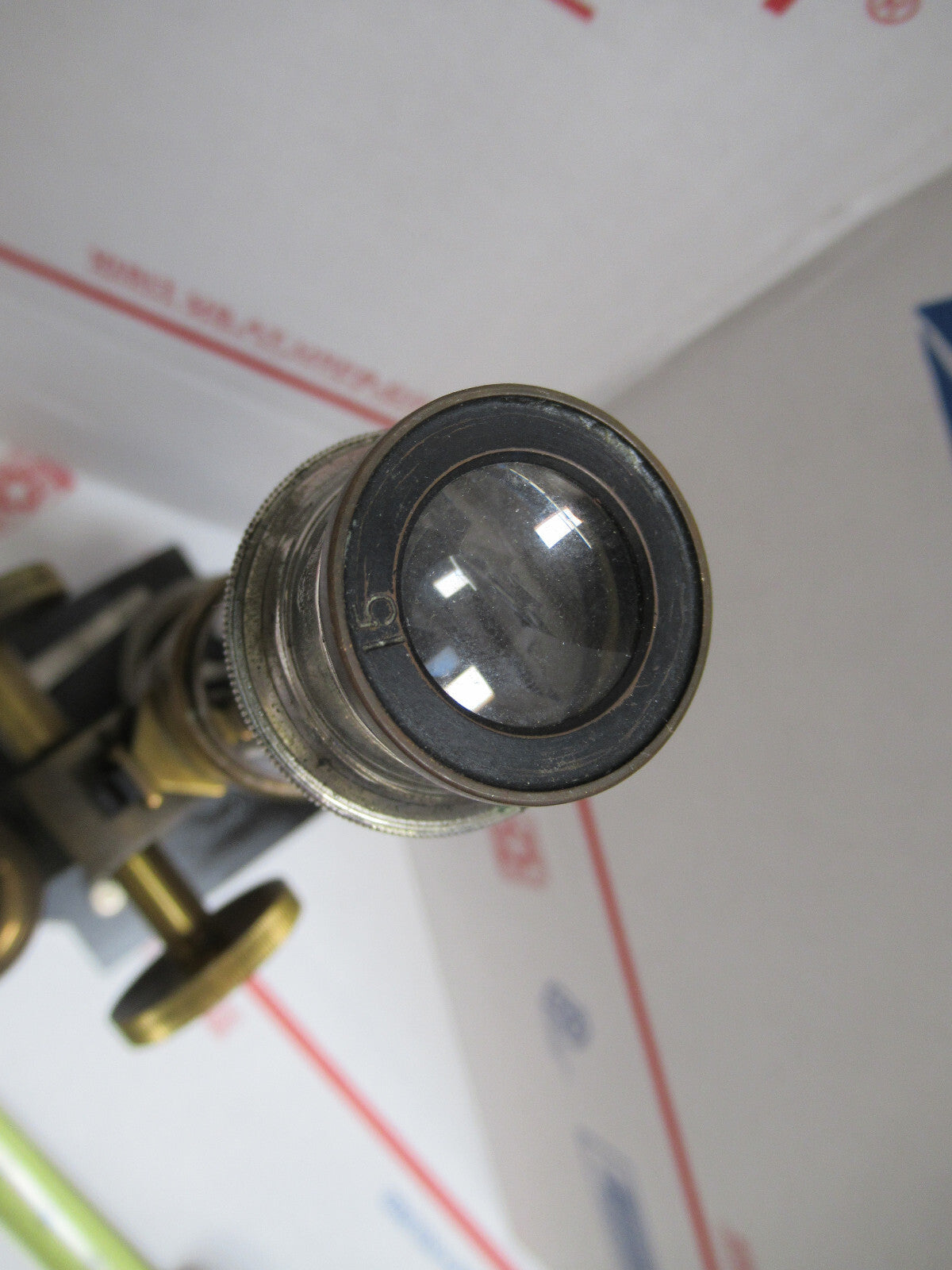 ANTIQUE GUNDLACH ROCHESTER BRASS  MICROSCOPE OPTICS AS PICTURED LOB-3