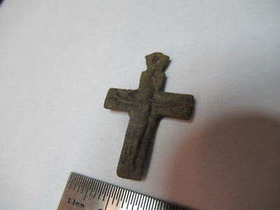Antique Religious Brass Bronze Cross Very Old from Europe