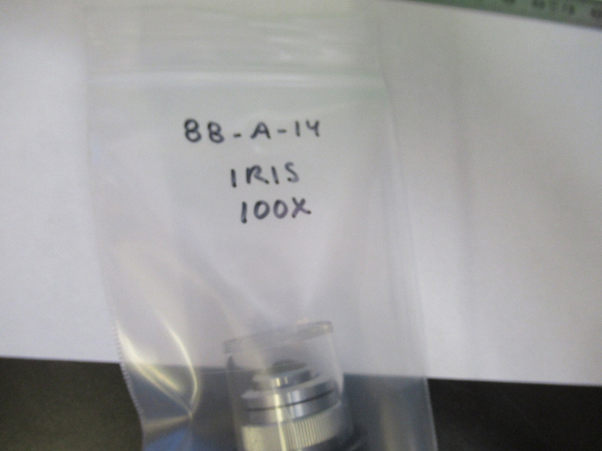 OLYMPUS OBJECTIVE  FL 100X IRIS OPTICS MICROSCOPE PART AS PICTURED &88-A-14