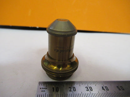 ANTIQUE BAUSCH LOMB BRASS OBJECTIVE 1/2in MICROSCOPE PART AS PICTURED Y1-A-53