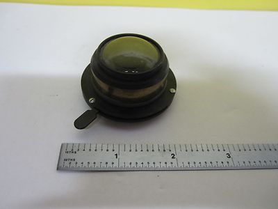 MICROSCOPE PART CONDENSER LENS + IRIS OPTICS AS IS BIN#T9-11