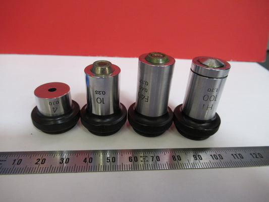 Lot 4ea Objective Olympus Japan Optics Microscope Part