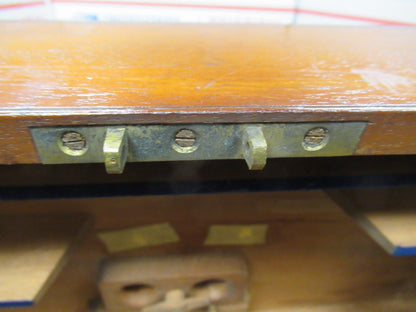 ANTIQUE WOOD CABINET EMPTY HENRY CROUCH UK MICROSCOPE PART LOBBY