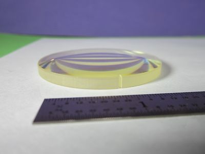 Large Optical Convex Concave Notched Lens with Yellow Tint Laser Optics Bn