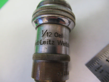 LEITZ GERMANY ANTIQUE BRASS OBJECTIVE MICROSCOPE PART OPTICS AS PICTURED X6-A-89