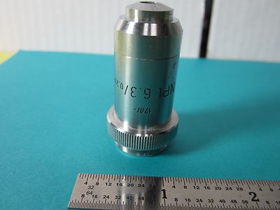 MICROSCOPE OBJECTIVE LEITZ WETZLAR GERMANY 6.3X NPL OPTICS BIN#E3-05