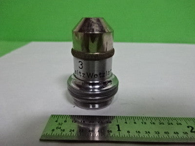 MICROSCOPE PART VINTAGE OBJECTIVE LEITZ GERMANY 10X 3 OPTICS AS IS #B2-M-09