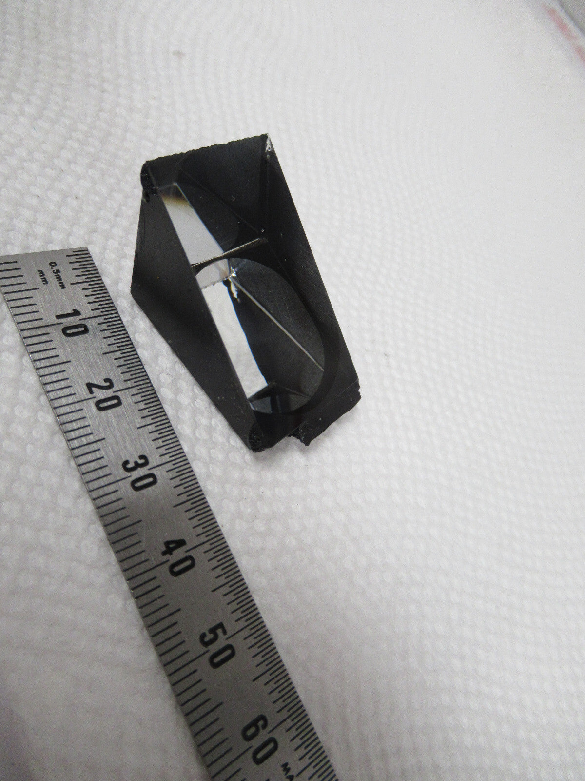 MICROSCOPE PART OLYMPUS JAPAN GLASS PRISM HEAD OPTICS AS PICTURED BIN#W1-A-73